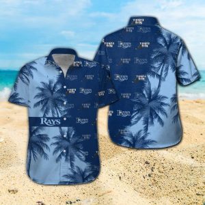 Tampa Bay Rays Short Sleeve Button Up Tropical Hawaiian Shirt VER05