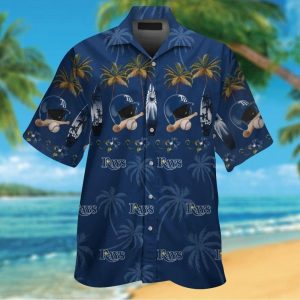 Tampa Bay Rays Short Sleeve Button Up Tropical Hawaiian Shirt VER08