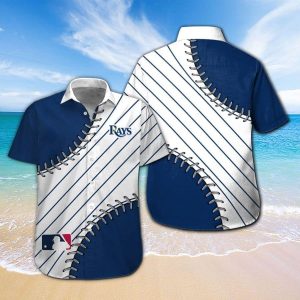 Tampa Bay Rays Short Sleeve Button Up Tropical Hawaiian Shirt VER09
