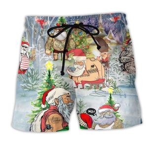 Tattoo Cool Santa Claus Christmas Trendy KLA Hawaiian Beach Shorts