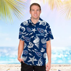 Tennessee Titans Name Personalized Short Sleeve Button Up Tropical Hawaiian Shirt