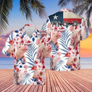 Texas Flag Hawaiian For Pig Lovers Trendy Hawaiian Shirt, Farm Cow Trendy Hawaiian Shirt For Men And Women