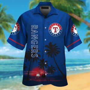 Texas Rangers Short Sleeve Button Up Tropical Hawaiian Shirt VER09