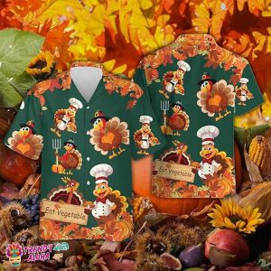 Thanksgiving Chef Turkey Culinary Feast Hawaiian Shirt