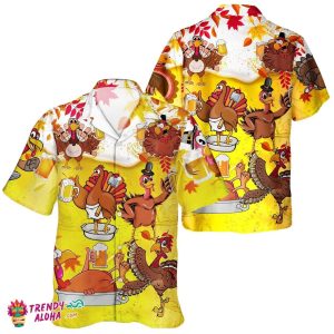 Thanksgiving Day Feast Turkey Unisex Hawaiian Shirt in Pumpkin Style