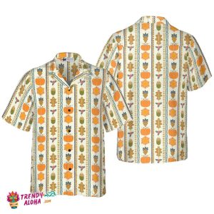 Thanksgiving Day Vertical Pattern Hawaiian Shirt