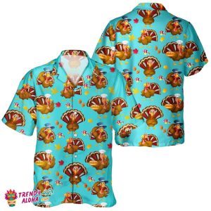 Thanksgiving Turkey Fanatic Unisex Hawaiian Shirt Autumn Design