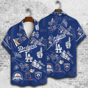Three Dimensional Los Angeles Dodgers Hawaiian Shirt