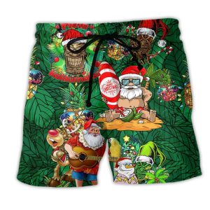 Tiki Love Christmas Funny Night Trendy KLA Hawaiian Beach Shorts