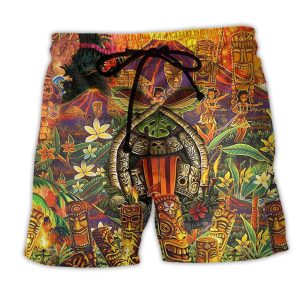 Tiki Wakaka KLA Funny Trendy KLA Hawaiian Beach Shorts