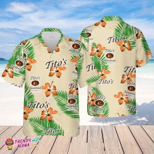 Tito’s Vodka Hawaiian Hibiscus Flower Pattern,Tropical Beach Shirt, Hawaiian Flower Shirt, Hawaiian Beer Shirt