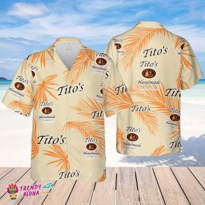 Tito’s Vodka Hawaiian Palm Leaves Pattern Shirt, Beer Summer Party Hawaiian Shirt, Schlitz Beer Shirt