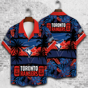 Toronto Blue Jays Hawaiian Shirt with Palm Trees All Over Print