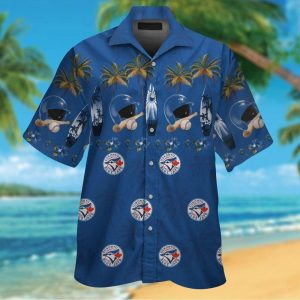 Toronto Blue Jays Short Sleeve Button Up Tropical Hawaiian Shirt VER03