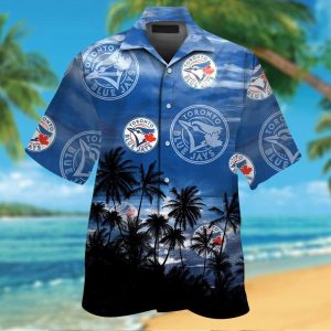 Toronto Blue Jays Short Sleeve Button Up Tropical Hawaiian Shirt VER04