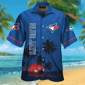 Toronto Blue Jays Short Sleeve Button Up Tropical Hawaiian Shirt VER08