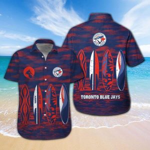 Toronto Blue Jays Short Sleeve Button Up Tropical Hawaiian Shirt VER09