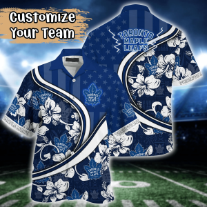 Toronto Maple Leafs NHL Us Flag Hawaiian Shirt Custom Summer KLA Shirt