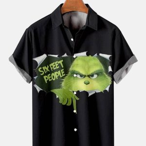 Trendy KLA Men’s Grinch Print Shirt