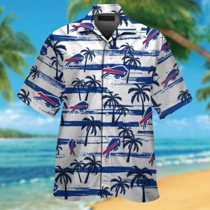 Trendy Buffalo Bills Short Sleeve Button Up Tropical Hawaiian Shirt