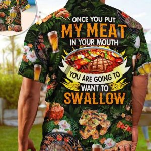 Trendy Hawaiian Shirt Barbecue Food Bbq, Gifts For Bachelor Party, Hawaiian Set Gift, Motivational Trendy Hawaiian Shirt, Gift For Family, Hawaii Style.