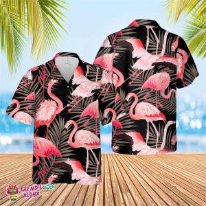 Tropical Flamingo Bird Hawaiian Shirt, Short Sleeve Hawaiian KLA Shirt, Flamingo Birds Shirt, Flamingo Birthday Hawaiian