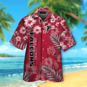 Tropical Hawaiian Short Sleeve Atlanta Falcons Shirt Button Up