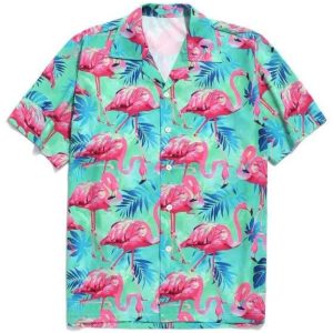 Tropical Leaves Flamingo Unisex Hawaiian Shirt Unique Vacation Edition