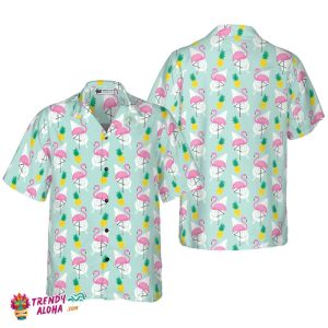 Tropical Pineapple Flamingo Shirt For Men Hawaiian Shirt
