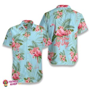 Tropical Workout Flamingo Never Skip Leg Day Hawaiian Shirt