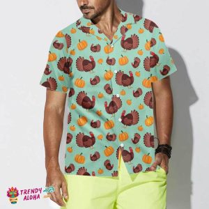 Turkey And Pumpkin For Thanksgiving Holiday Hawaiian Shirt, Unique Gift For Thanksgiving Day