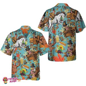 Turkey For Thanksgiving Funny Thanksgiving Hawaiian Shirt, Thanksgiving Gift For Men And Women