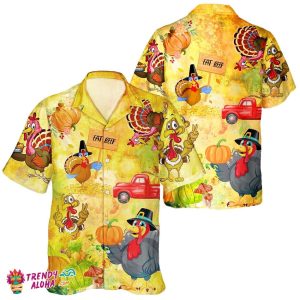 Turkey Passion Unisex Hawaiian Shirt for Thanksgiving Day