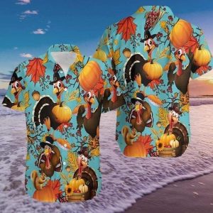 Turkeys Fall Design Hawaiian Shirt Elegance Celebrating Thanksgiving
