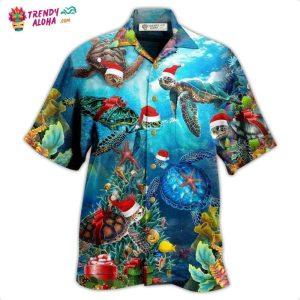 Turtle Love Christmas And Ocean Hawaiian Shirt – Trendy KLA