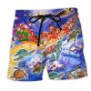 Turtle Neon Light Merry Christmas Trendy KLA Hawaiian Beach Shorts