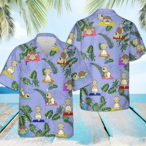 Turtle Yoga Fun Hawaiian Shirt for Turtle Enthusiasts