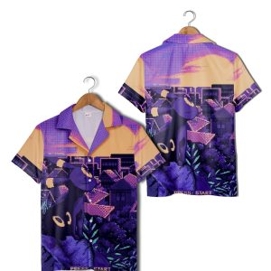 Umbreon Deep Black Purple Background Pokemon Hawaiian Shirt