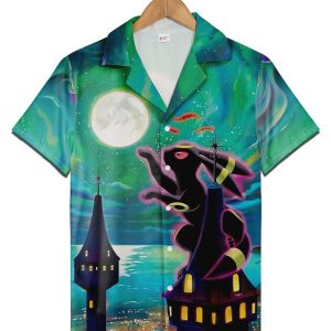 Umbreon Shiny 3D Pokemon Hawaiian Shirt Summer Beach Shirt