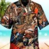 Unisex 3D Hunting Bear Cow Boy Cool Art Style Trendy Hawaiian Shirt For Men, KLA Trendy Hawaiian Shirt Short Sleeve Hawaiian