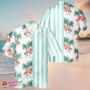 Unisex KLA Short Sleeve Hawaiian Shirt with Tropical Flamingo