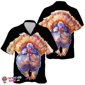 Unisex Thanksgiving Day Turkey Pumpkin Leaf Hawaiian Shirt