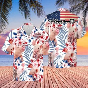 United States Flag Pig Lovers Trendy Hawaiian Shirt, Farm Cow Trendy Hawaiian Shirt For Men And Women