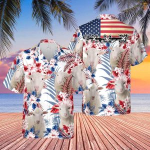 United States Flag Sheep Lovers Trendy Hawaiian Shirt, Farm Cow Trendy Hawaiian Shirt For Men And Women