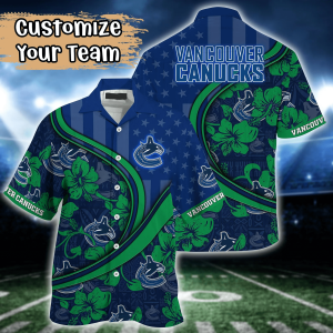 Vancouver Canucks NHL Us Flag Hawaiian Shirt Custom Summer KLA Shirt