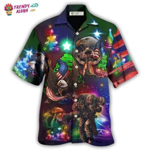 Veteran Christmas Merry Christmas Scaried Style Hawaiian Shirt – Trendy KLA