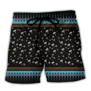 Viking Christmas Deck The Halls With Axes And Shields Trendy KLA Hawaiian Beach Shorts