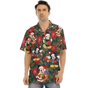 Vinco Mickey Elegance Hawaiian Shirts Disney Christmas Series Celebration