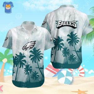 Vintage NFL Philadelphia Eagles Hawaiian Shirt Coconut Trees