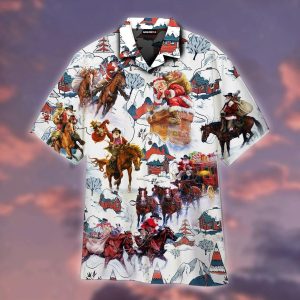 Vintage Santa Cowboy Trendy Hawaiian Shirt